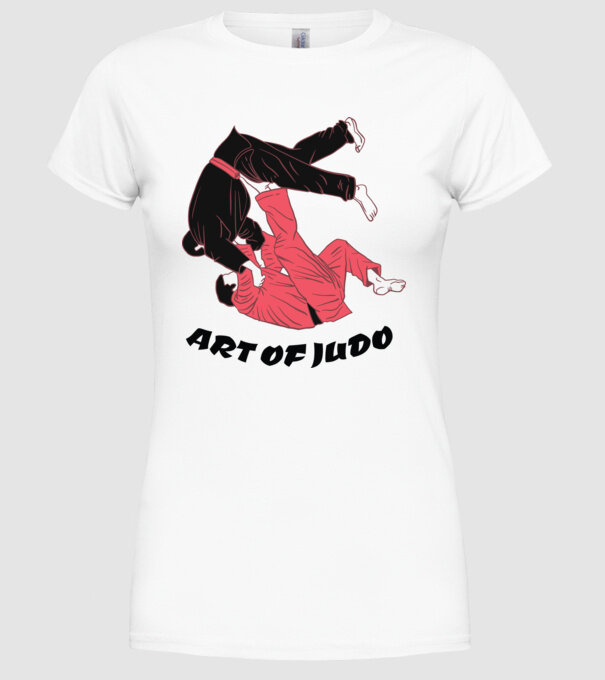 Art of Judo model alb pe tricou