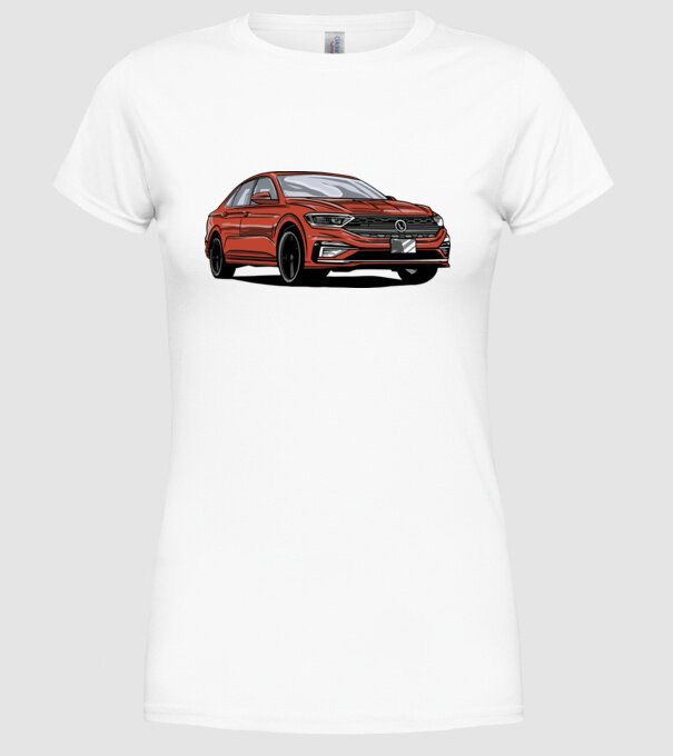 Mașină model alb pe tricou