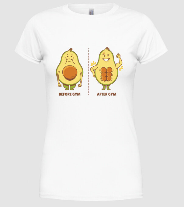 Antrenament Avocado model alb pe tricou