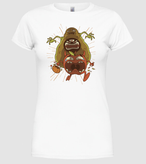 Monstru Avocado model alb pe tricou