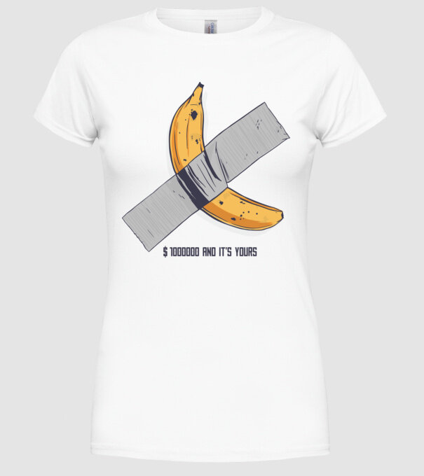 Ultima banană model alb pe tricou