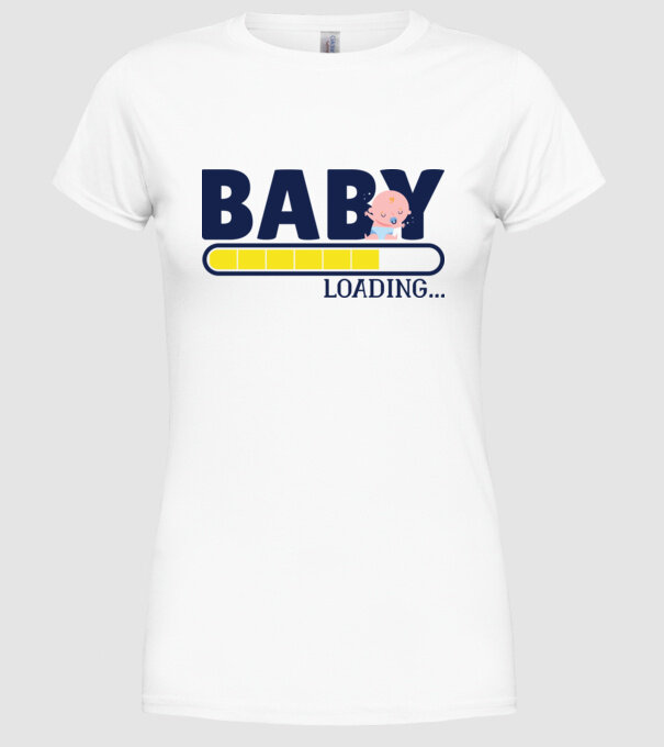Baby is loading - tricou amuzant pentru mămici model alb pe tricou
