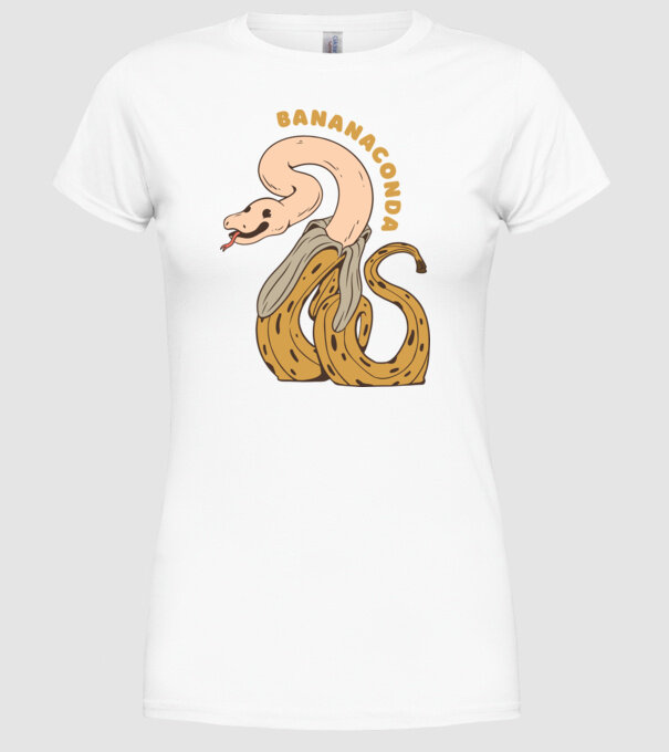 Bananaconda model alb pe tricou