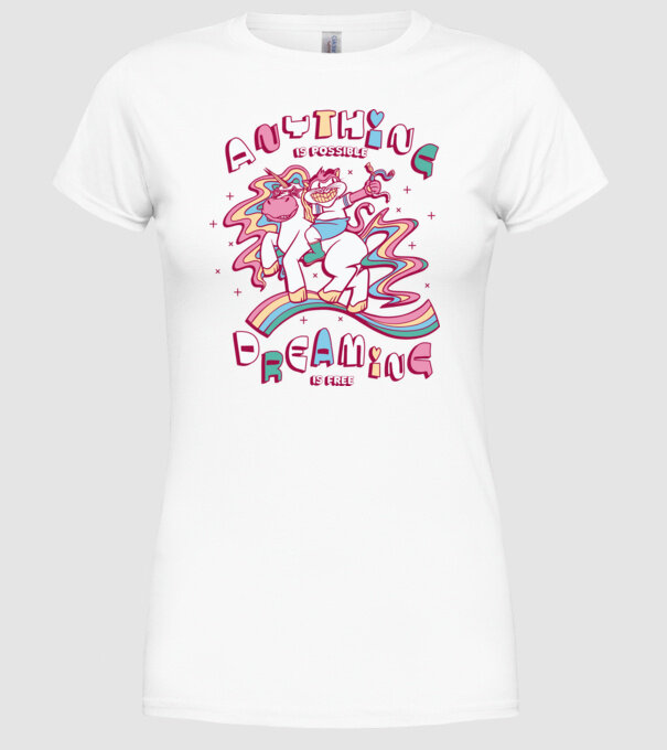Orice este posibil Unicorn model alb pe tricou