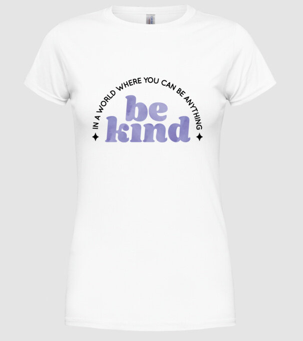 Be kind model alb pe tricou