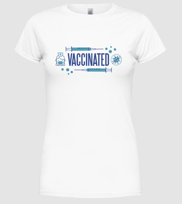 Sunt vaccinat model alb pe tricou