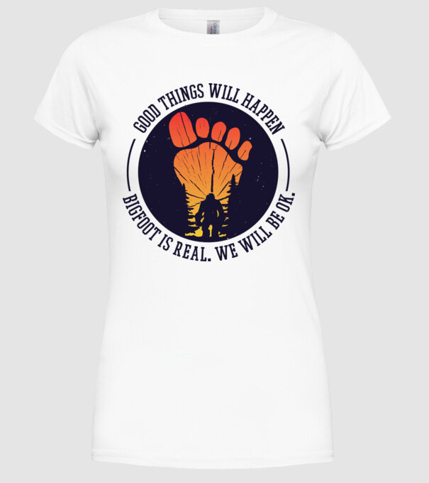 Bigfoot is real model alb pe tricou