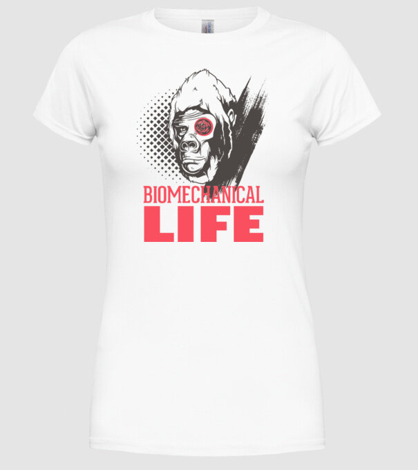 Biomechanical Life 2 model alb pe tricou