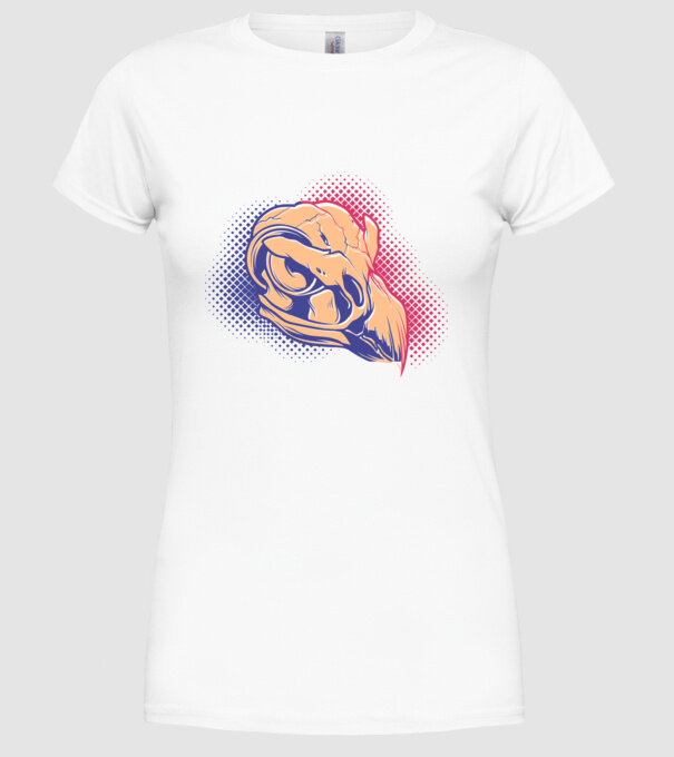 Bird skull model alb pe tricou