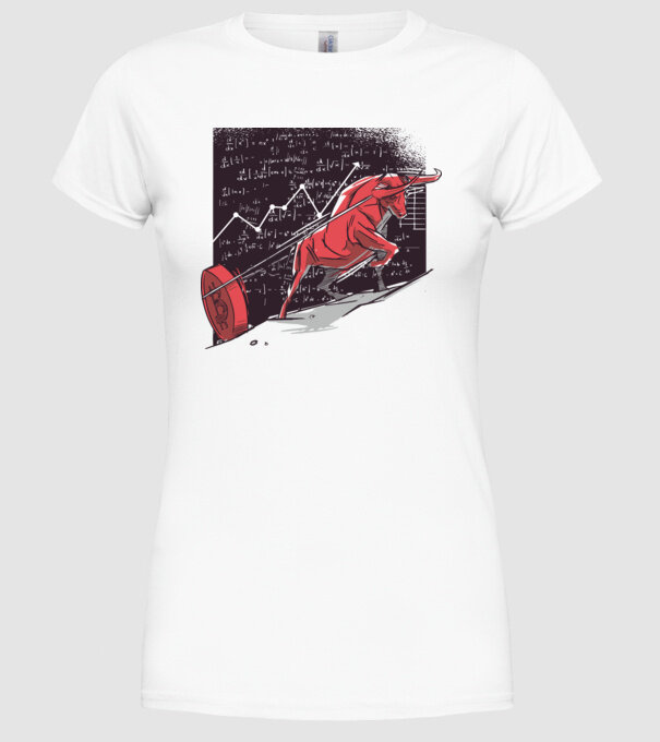 Taur Bitcoin model alb pe tricou