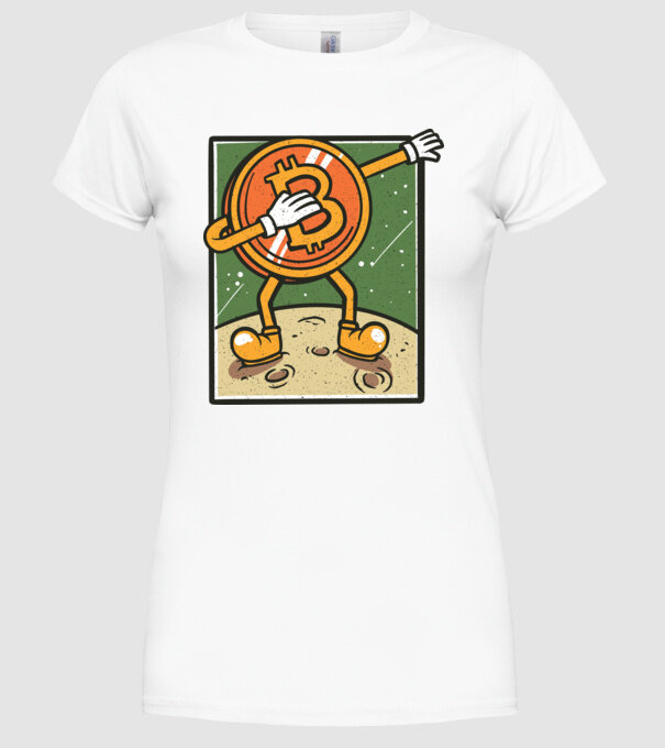 Bitcoin DAB model alb pe tricou