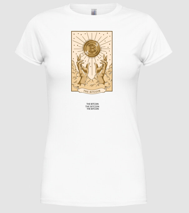 Religie Bitcoin model alb pe tricou