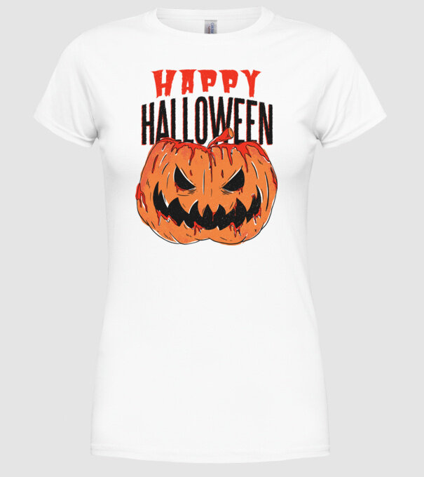Happy Halloween Pumpkin model alb pe tricou