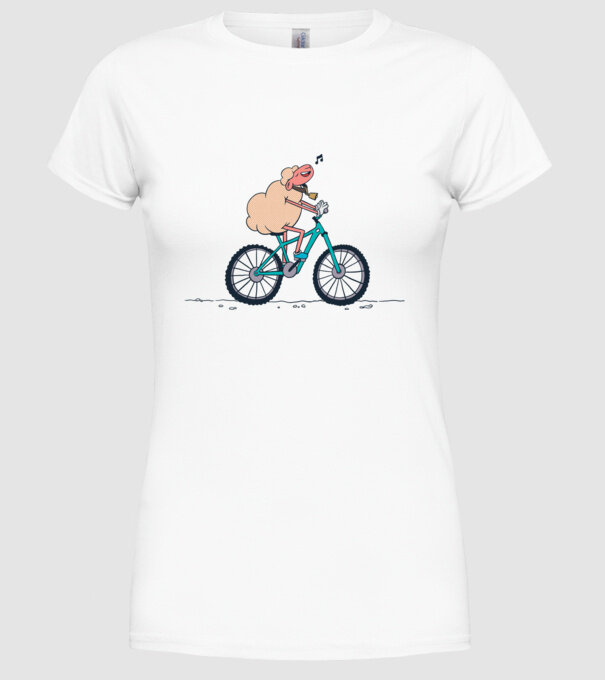 Miel cu bicicletă model alb pe tricou