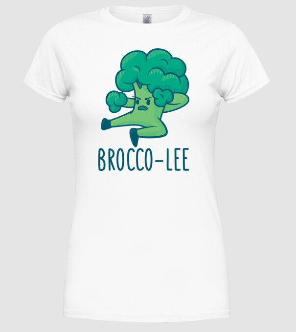 Brocco-Lee - Broccoli Karate model alb pe tricou