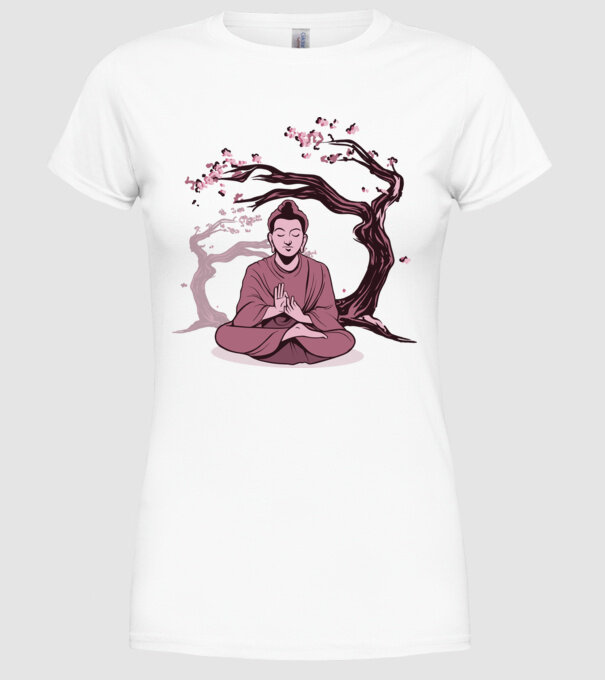Buddha Meditație model alb pe tricou