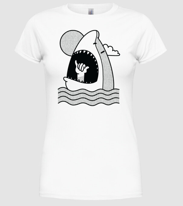 Rechin Aloha model alb pe tricou