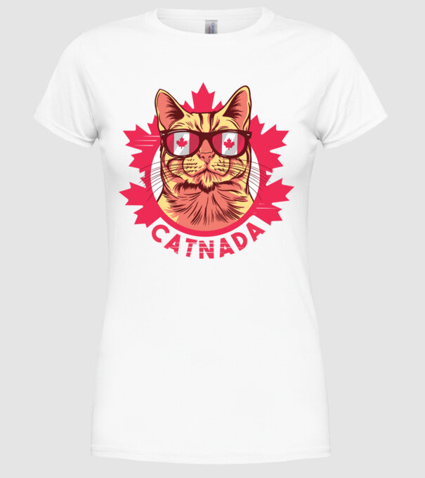 Catnada model alb pe tricou