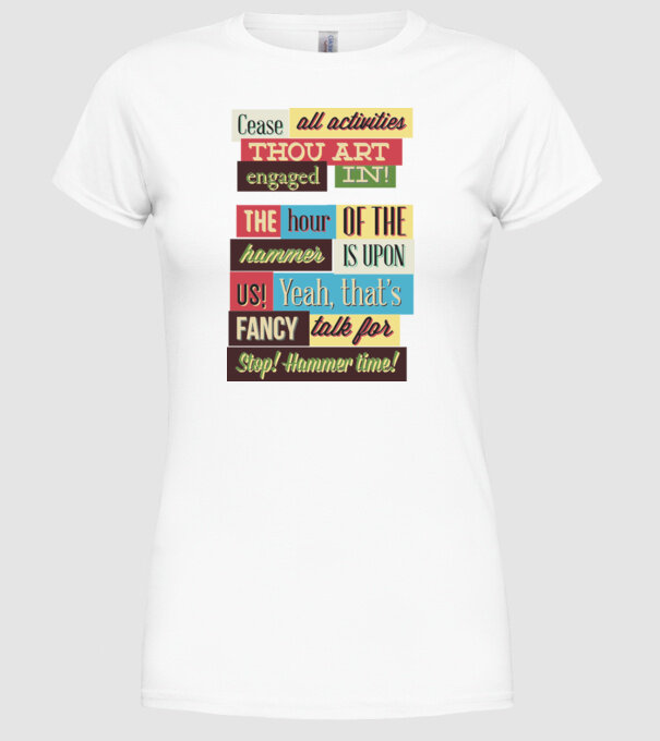 Cease all activities thou art engaged in model alb pe tricou