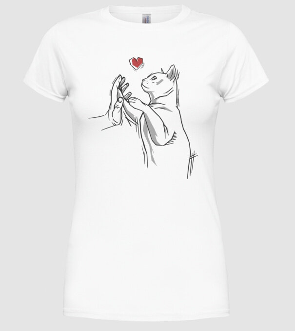 Prietenie Pisică Cal model alb pe tricou