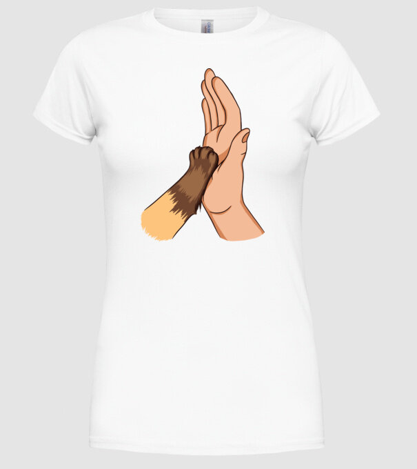 Labă de Pisică model alb pe tricou