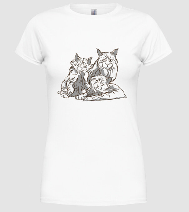 Pisicuțe model alb pe tricou