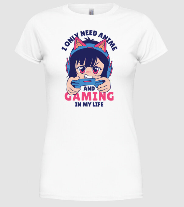 Am nevoie doar de Anime și Jocuri model alb pe tricou