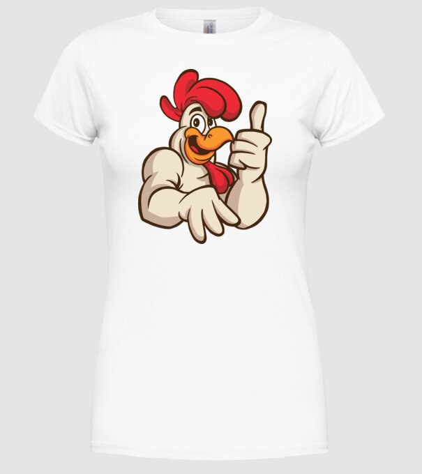 Pui model alb pe tricou