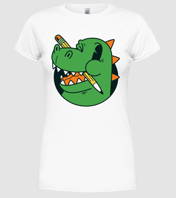 Elev Dinozaur drăguț model alb pe tricou