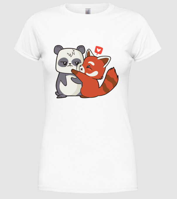 Panda drăguț Dragoste model alb pe tricou
