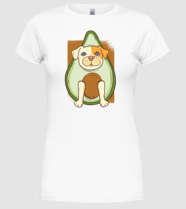 Pitbull Drăguț Avocado model alb pe tricou