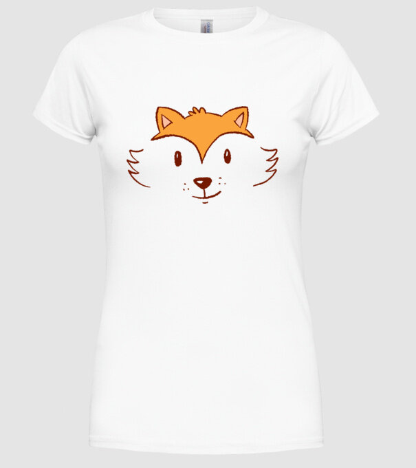 Cap de vulpe drăguț model alb pe tricou