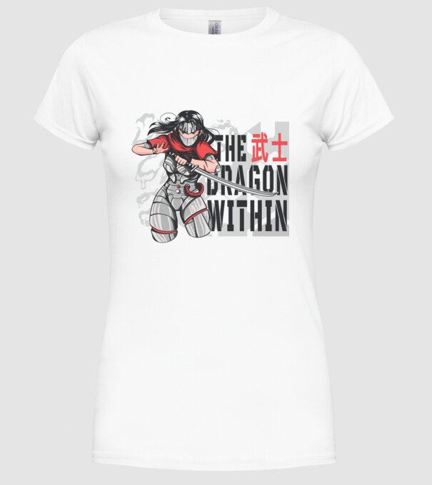 Cyborg Ninja fată Anime model alb pe tricou