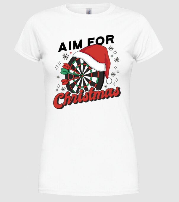 Darts Crăciun model alb pe tricou