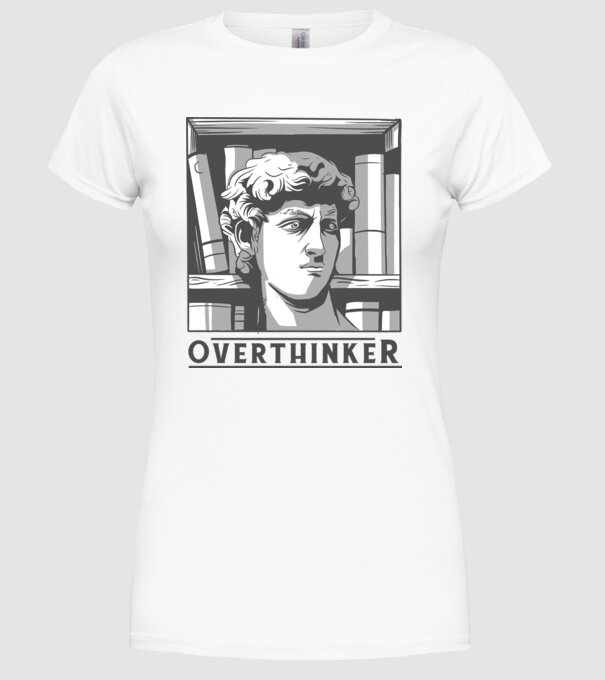 Statuia lui David model alb pe tricou