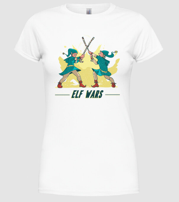 Războiul elfilor model alb pe tricou
