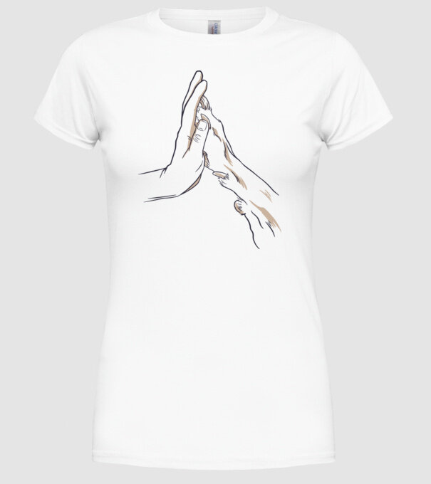 Prietenia câine om model alb pe tricou