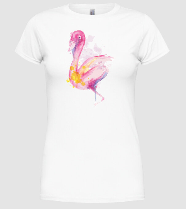 Flamingo Pictură model alb pe tricou