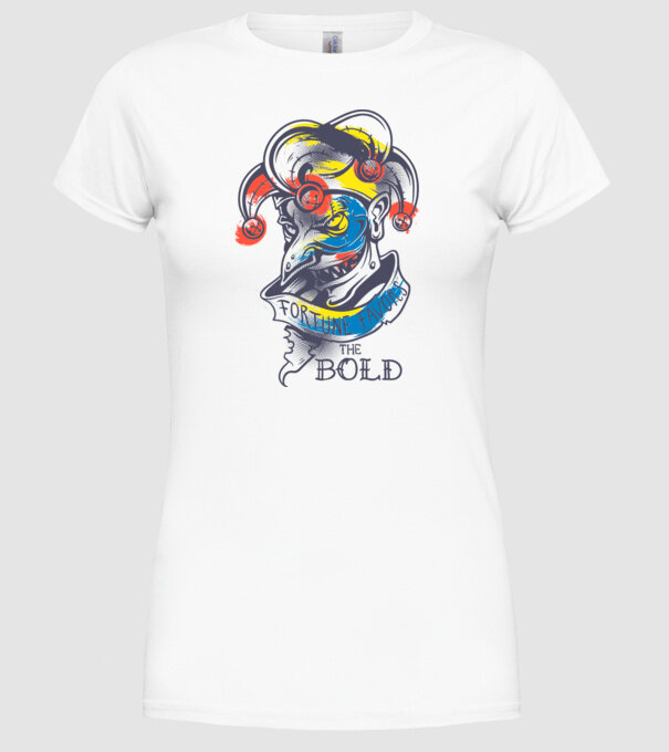 Fortune favours the Bold model alb pe tricou