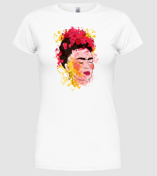 Frida Kahlo model alb pe tricou