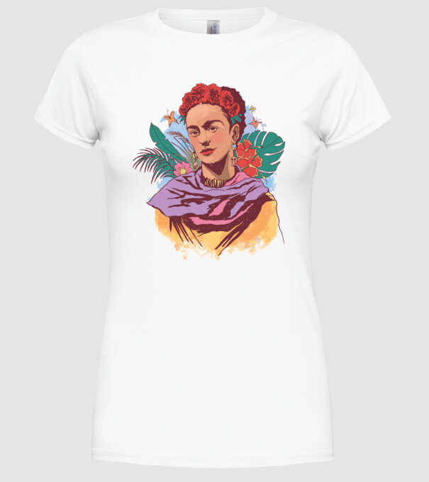 Portret Frida Kahlo model alb pe tricou