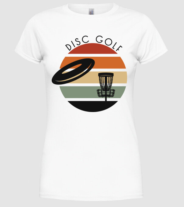 Frizbi Golf model alb pe tricou
