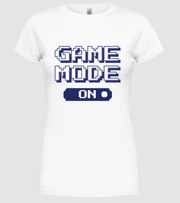 Game mode on Gamer pixel model alb pe tricou