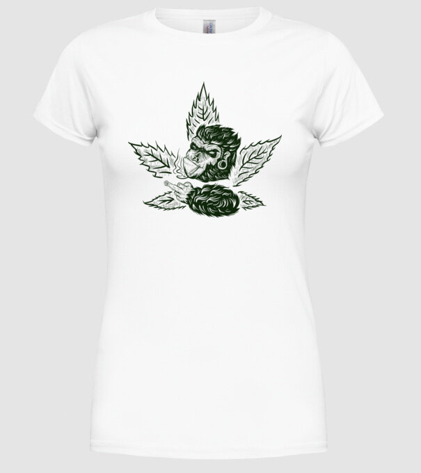 GORILĂ cannabis model alb pe tricou