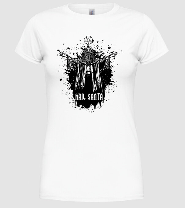 Hail Santa model alb pe tricou