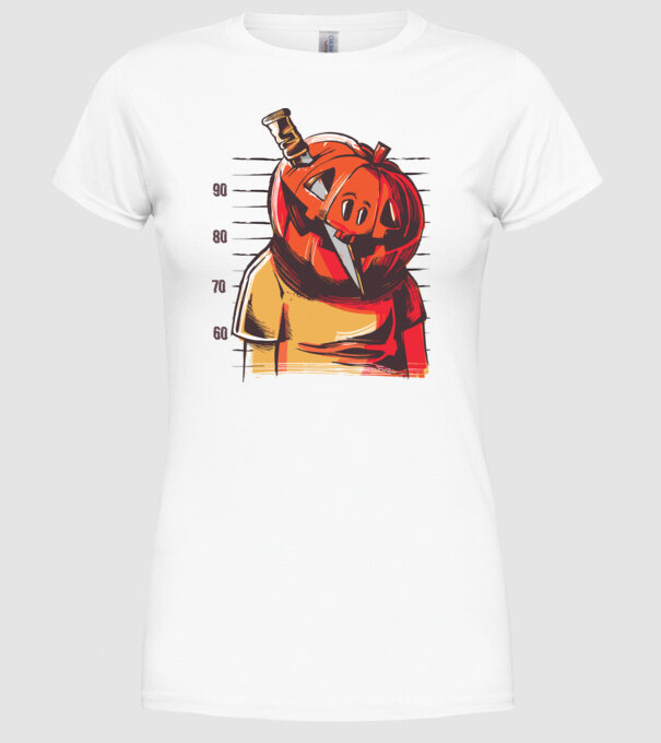 Halloween cap de dovleac închisoare model alb pe tricou