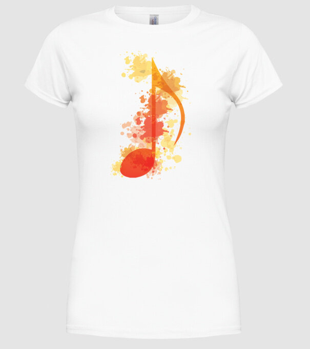 Notă muzicală model alb pe tricou