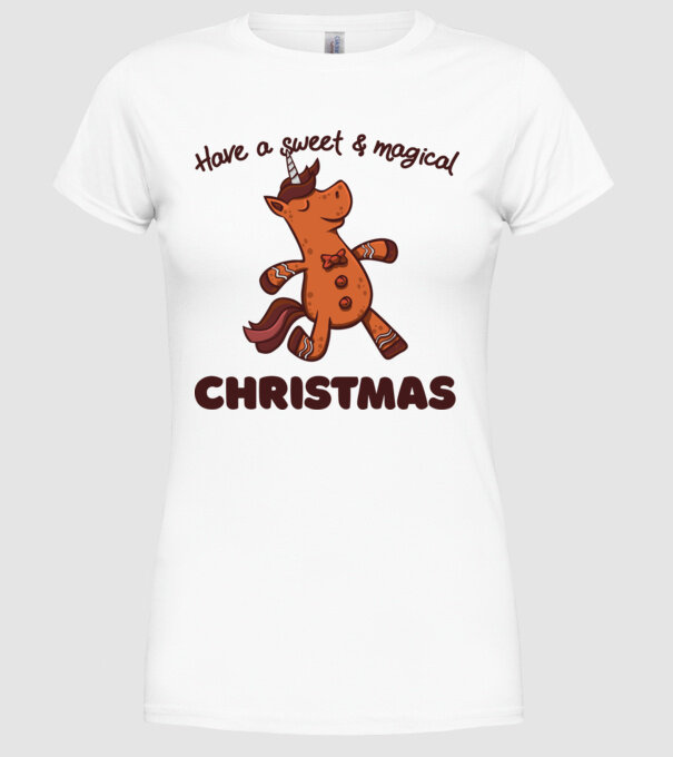 Have a sweet and magical Christmas model alb pe tricou
