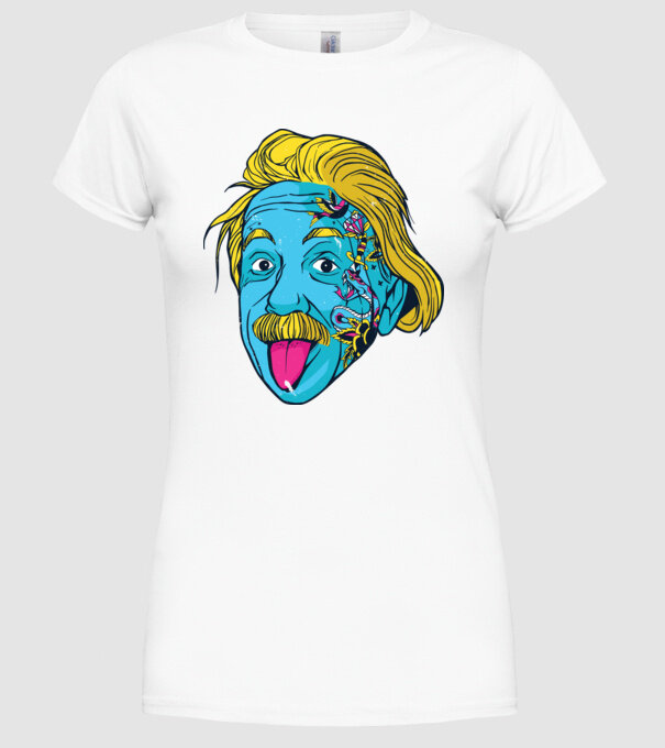 Hippy Albert Einstein model alb pe tricou
