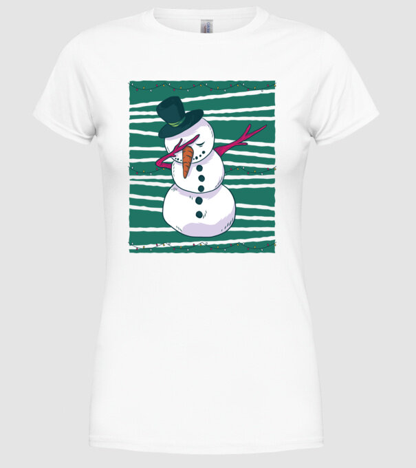 Om de zăpadă DAB Crăciun model alb pe tricou